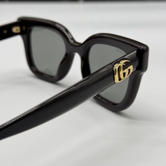NEW GG1828S 004 GUCCI SHINY SOLID BROWN WOMEN GUCCI SUNGLASSES main image 4